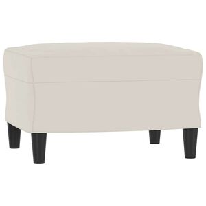 vidaXL Apoio de p&eacute;s 60x50x41 cm veludo cor creme