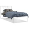 vidaXL Estrutura de cama sem colch&atilde;o com cabeceira 75x190 cm branco