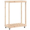 vidaXL Suporte de lenha c/ rodas 76,5x40x108 cm pinho maci&ccedil;o