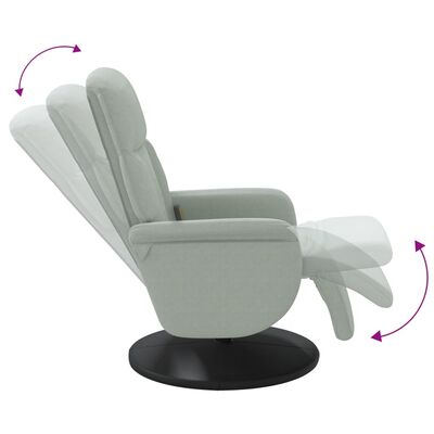 vidaXL Cadeirão massagens reclinável + apoio de pés veludo cinza-claro