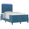 vidaXL Cama Box Spring LED com colch&atilde;o Azul Escuro 120 x 190 cm tecido