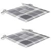 vidaXL Cadeiras de jardim c/ almofadões xadrez cinzento 2 pcs teca