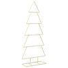 vidaXL &Aacute;rvore de Natal de metal com suporte KUOPIO 150 cm A&ccedil;o Ouro