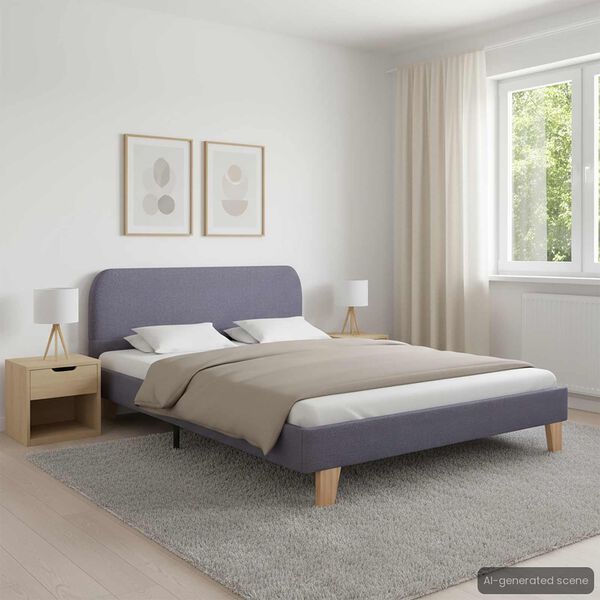 vidaXL Estrutura de cama em tecido 140x200 cm cinzento-claro
