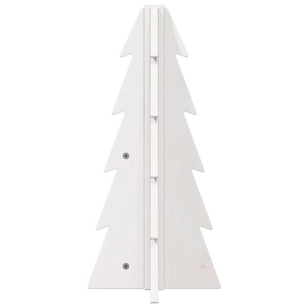 vidaXL &Aacute;rvore de Natal decorativa 49 cm madeira de pinho maci&ccedil;a branco