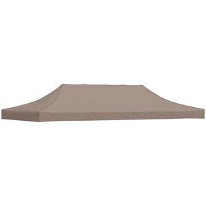 vidaXL Teto para tenda de festas 6x3 m 270 g/m&sup2; cinzento-acastanhado