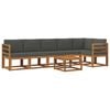 vidaXL Conjunto de Sof&aacute;s para Exterior 7 pcs Natural e Antracite