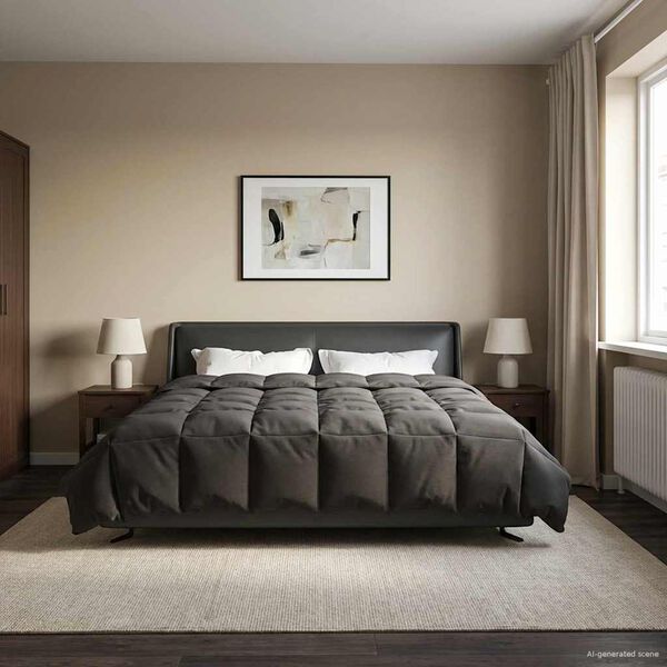 vidaXL Duvet de Ano Inteiro Antracite 200 x 220 cm Microfibra