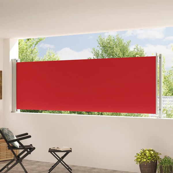 vidaXL Toldo lateral retr&aacute;til para p&aacute;tio 117x600 cm vermelho