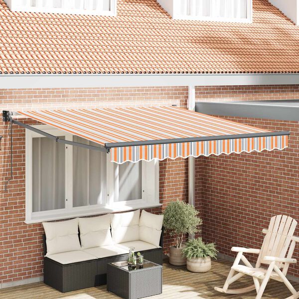 vidaXL Toldo Retr&aacute;til Multicolor 350 x 250 cm Poli&eacute;ster e Alum&iacute;nio