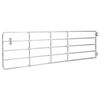 vidaXL Port&atilde;o para campo 5 barras a&ccedil;o (150-400)x90 cm prateado