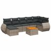 vidaXL 8 pcs conjunto sof&aacute;s de jardim c/ almofad&otilde;es vime PE cinzento