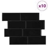 vidaXL Azulejo Subterrâneo 10 pcs Preto 29.4 x 21.4 cm