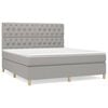 vidaXL Cama com molas/colch&atilde;o 160x200 cm tecido cinzento-claro