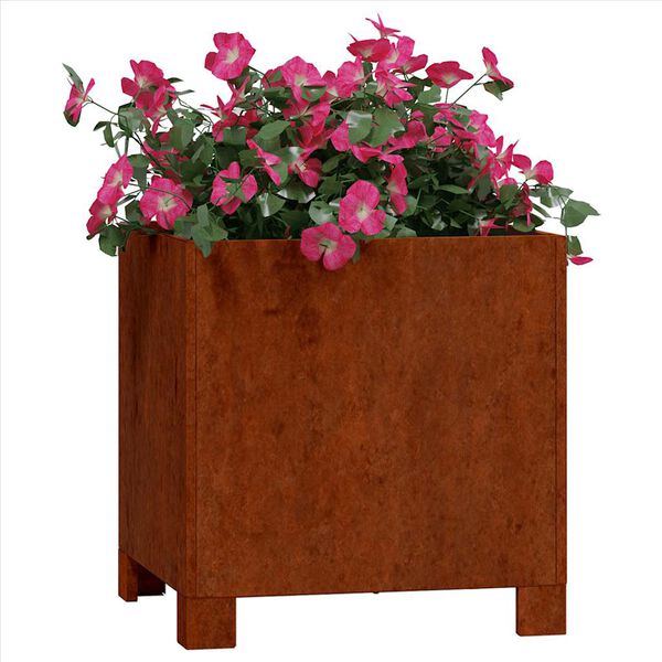 vidaXL Vaso/floreira com pernas 30x30x30 cm a&ccedil;o corten cor enferrujado