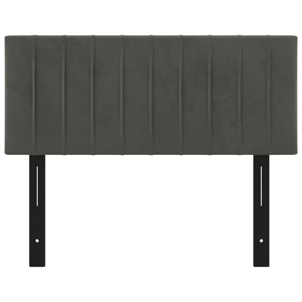 vidaXL Cabeceira de cama veludo 100x5x78/88 cm cinzento-escuro