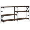 vidaXL Mesa consola 150x29x76,5 cm derivados madeira carvalho castanho