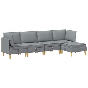 vidaXL Conjunto de sof&aacute; modular com armazenamento 5 unid. Tecido