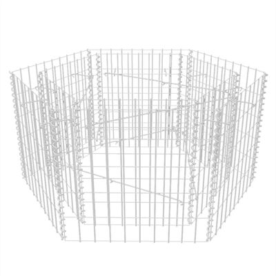 vidaXL Canteiro elevado/cesto gabião hexagonal 100x90x50 cm