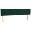vidaXL Cabeceira de cama c/ abas veludo 183x16x78/88cm verde-escuro