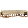 vidaXL Conjunto de Sof&aacute;s para Exterior 8 pcs Natural e Bege