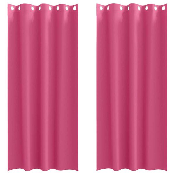 vidaXL Cortinas Blackout com Argolas 2 pcs Rosa Brilhante 225 x 140 cm