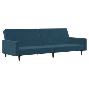 vidaXL Sof&aacute;-cama de 2 lugares veludo azul