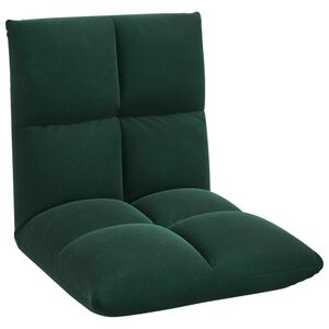 vidaXL Cadeira de ch&atilde;o ajust&aacute;vel Verde-Escuro Veludo