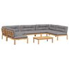 vidaXL 6 pcs conj. sof&aacute;s paletes p/ jardim c/ almofad&otilde;es ac&aacute;cia maci&ccedil;a
