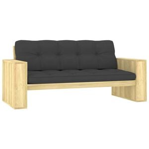 vidaXL Banco de jardim c/ almofad&otilde;es antracite 179 cm pinho impregnado