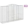 vidaXL Cestos gabi&atilde;o arqueados 13 pcs 300x50x180/200 ferro galvanizado