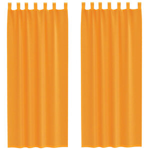 vidaXL Cortinas de voile com la&ccedil;os 2 pcs laranja 140x260 cm