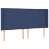 vidaXL Cabeceira de cama c/ abas tecido 203x16x118/128 cm azul