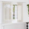 vidaXL Cortinas de voile com aba 2 pcs creme