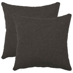 vidaXL Capa almofada 2 pcs HEERLEN Cinzento-Escuro 35 x 35 cm Boucl&eacute;