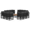 vidaXL Conjunto de Sof&aacute;s para Exterior 13 unid. Preto e Cinza Escuro