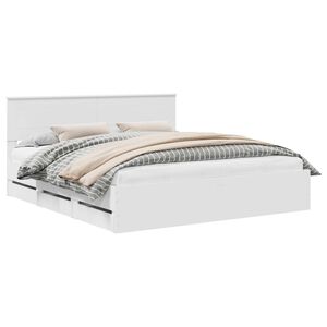 vidaXL Estrutura da Cama Branco 200 x 200 cm Madeira de Engenharia