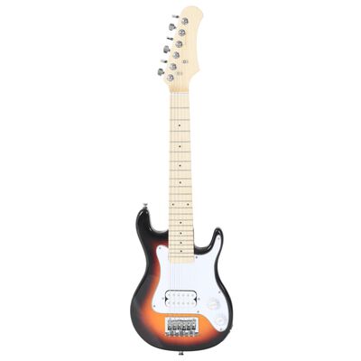 vidaXL Guitarra elétrica p/ crianças com saco 3/4 30" castanho/branco