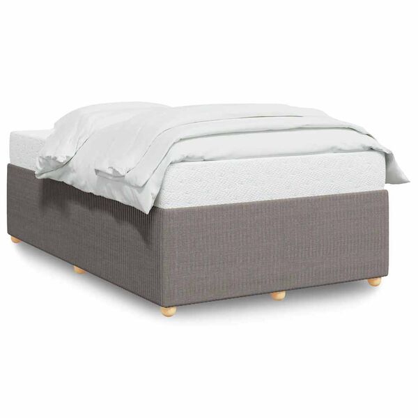 vidaXL Estrutura cama sem colch&atilde;o 120x200 cm tecido cinza-acastanhado