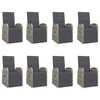 vidaXL 9 pcs conjunto de jantar p/ jardim c/ almofadões vime PE cinza
