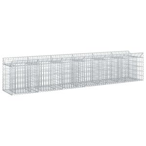 vidaXL Cama elevada de gabi&atilde;o 2 unid. 300 x 50 x 60 cm A&ccedil;o Galvanizado