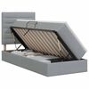 vidaXL Cama com arruma&ccedil;&atilde;o e colch&atilde;o Cinzento-claro 100 x 200 cm tecido