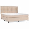 vidaXL Cama com molas/colch&atilde;o 160x200 cm couro artificial cappuccino