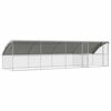 vidaXL Gaiola para galinhas 4 unid. Prateado 800 x 200 x 200 cm