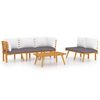 vidaXL 5 pcs conjunto lounge de jardim com almofad&otilde;es ac&aacute;cia maci&ccedil;a