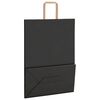 vidaXL Sacos de papel 250 unid com al&ccedil;as preto 32x17x44 cm