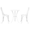 vidaXL Conjunto Bistro de Jardim 3 pcs Branco Alumínio