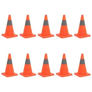 vidaXL Cones de sinaliza&ccedil;&atilde;o pop-up 10 pcs 42 cm