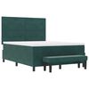 vidaXL Cama Box com colch&atilde;o Verde-escuro 140 x 190 cm Veludo