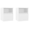 vidaXL Mesas de cabeceira 2pcs 40x40x50 cm derivados de madeira branco
